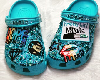 Bling Crocs W/ Rhinestones Bow Custom Crocs customcrocs - Etsy