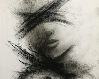 abstract art charcoal drawing (shadows and scratches)