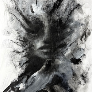 abstract art charcoal drawing (fog)