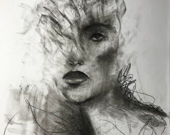 abstract art charcoal drawing (blur)