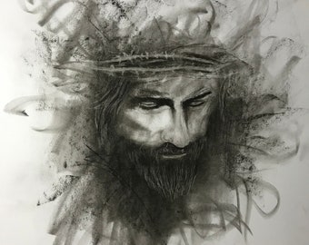 abstract art charcoal drawing (risen)