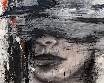 abstract art charcoal drawing, work name: ''white noise''