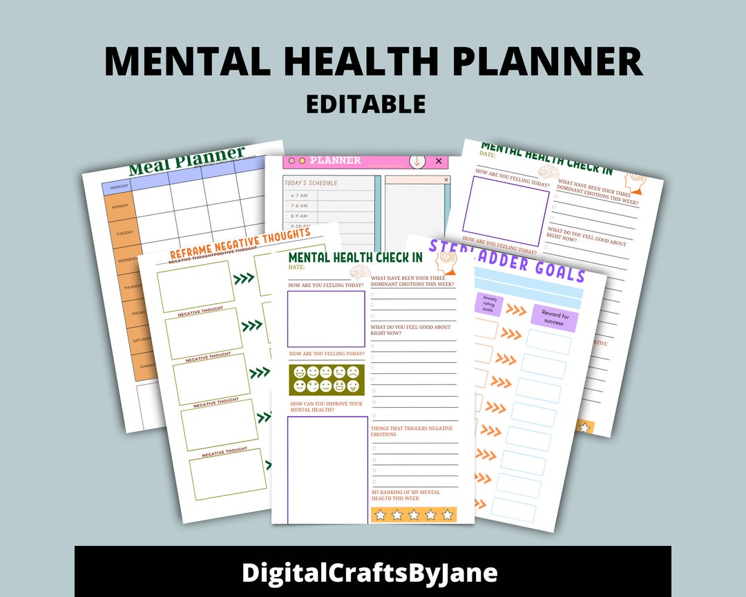 Editable Mental Health Therapy Planner in Canva Canva - Etsy Australia