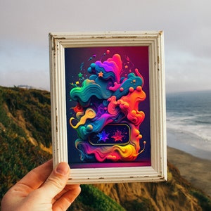 Abstract Gaming Digital Print, Modern Wall Decor, Gamer Gift, Video Game Art, Game Room Poster