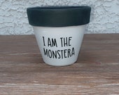 I m the Monstera Stranger Things Planter. Nexflix Punny Planter, Funny, Punny Pot, Funny Planter, Puns, Cute Gift Idea, Garden, Emo.