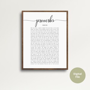 Proverbs 31 Bible Scripture Printable, Wall Art Print, Christian Decor, Minimalist Art Bible Scripture Christian Gift, Proverbs 31 Woman