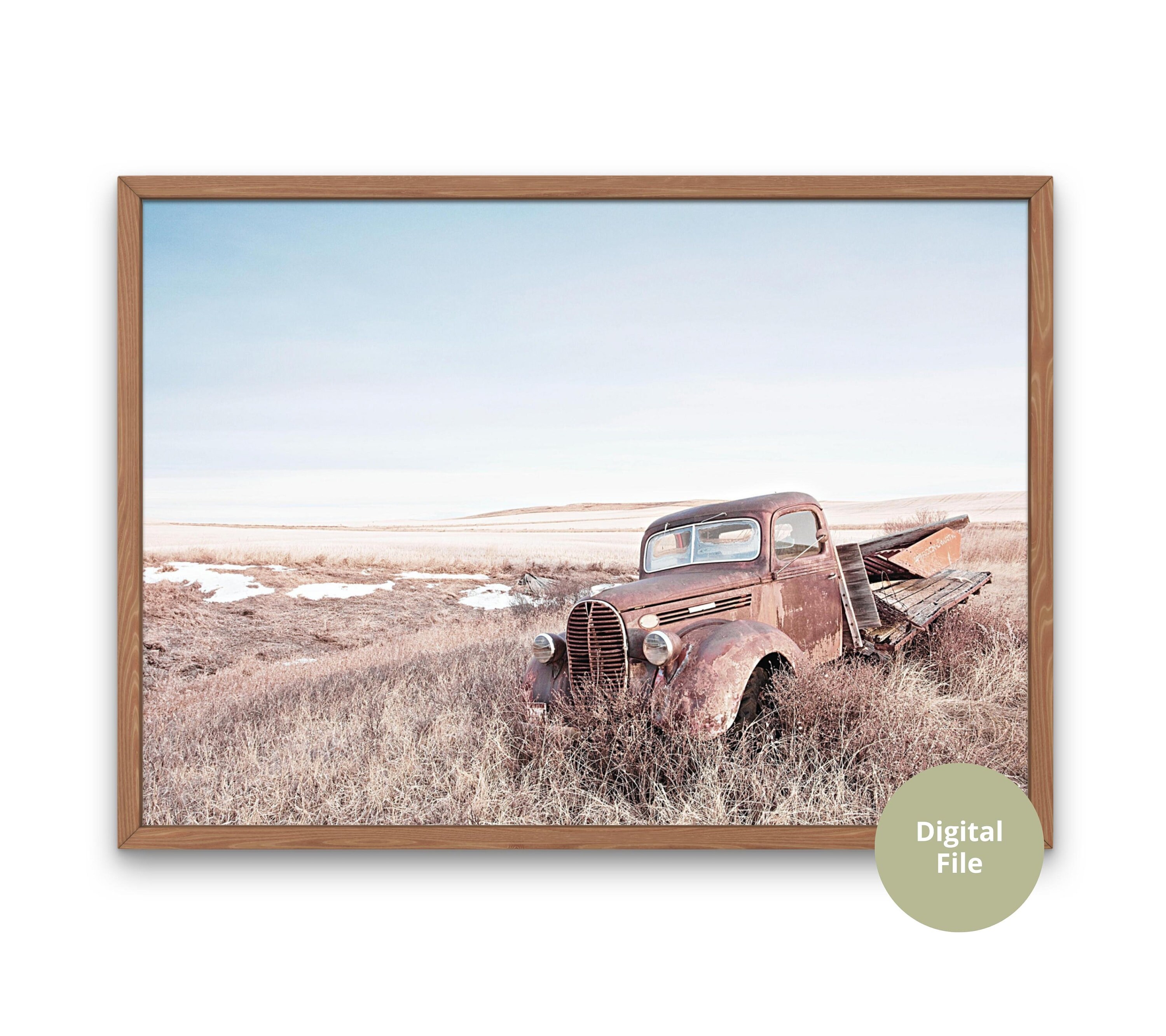 Desolate Old Truck Wall Art Printable Antique Rusty Truck Art Etsy