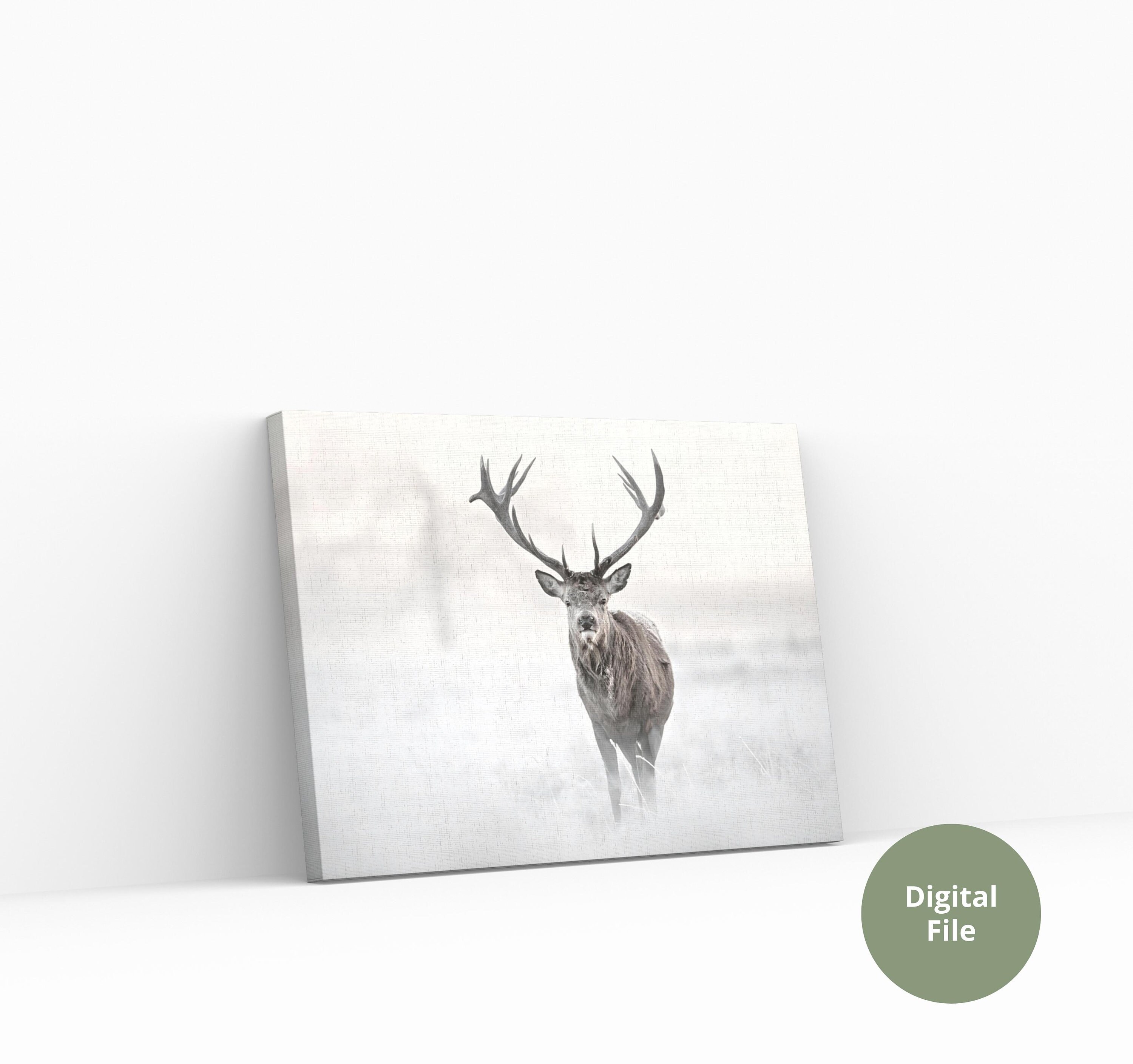 Winter Deer Wall Art Printable Christmas Art Printable Etsy