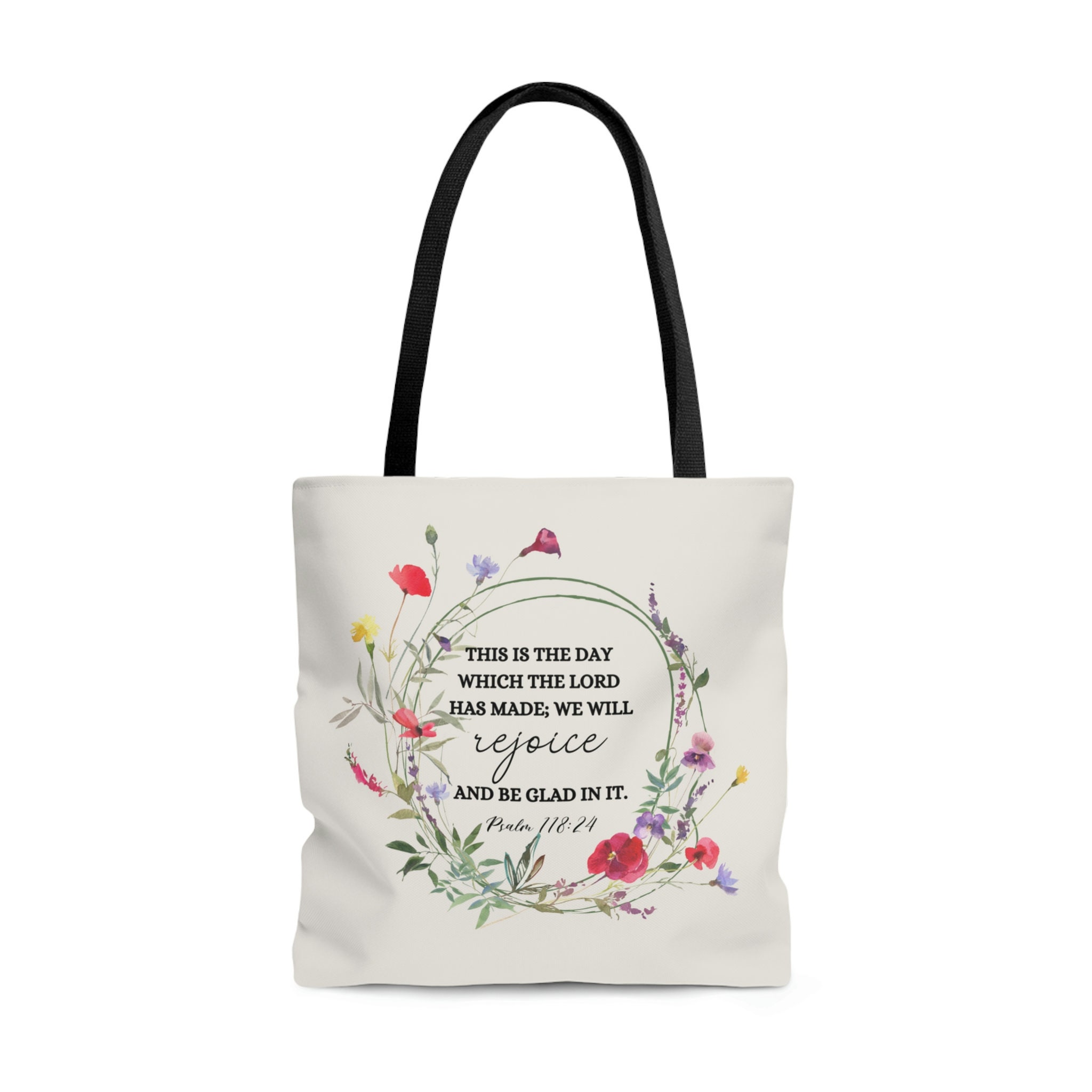 Christian Tote Bag With Watercolor Wildflowers & Bible - Etsy