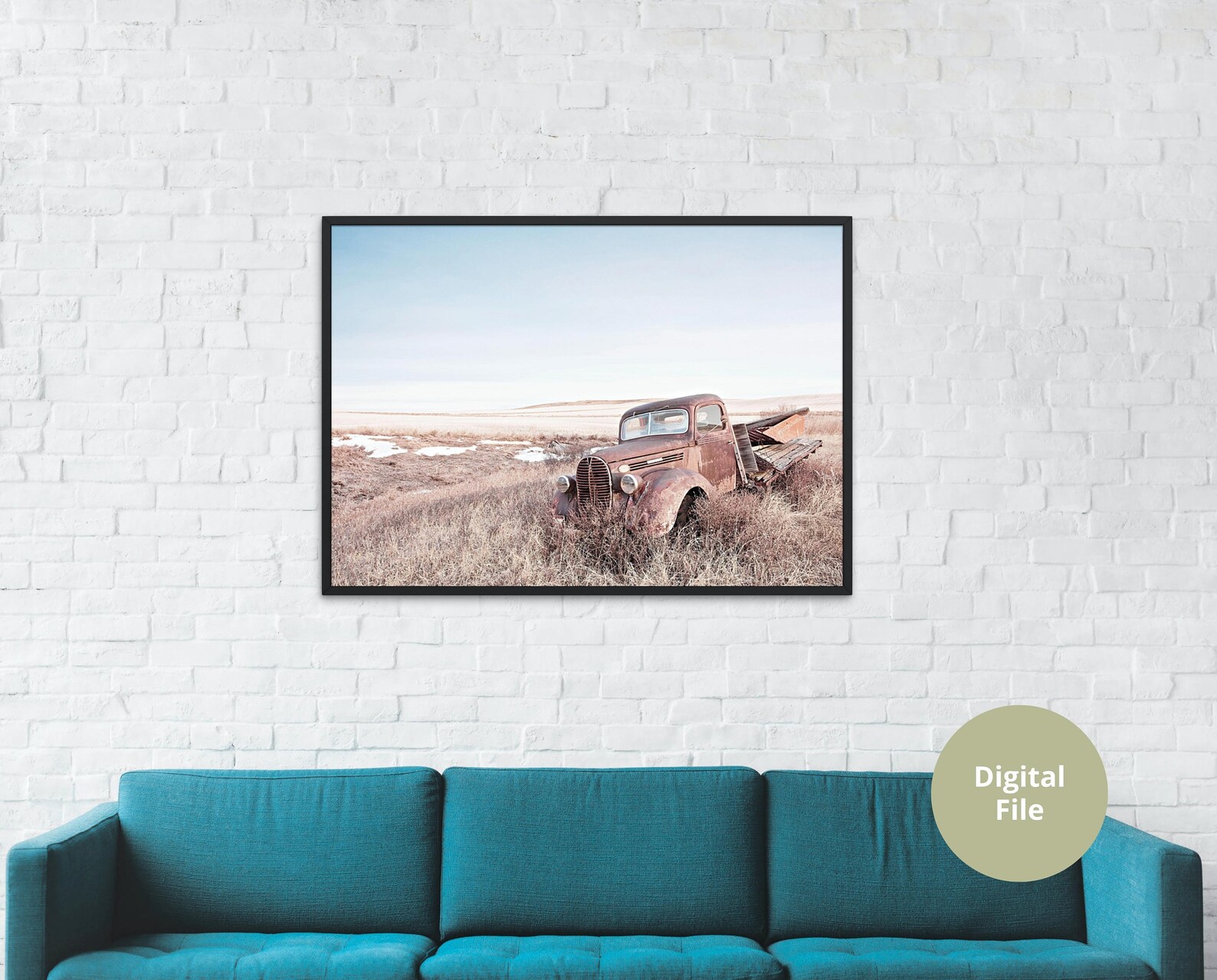 Desolate Old Truck Wall Art Printable Antique Rusty Truck Art Etsy