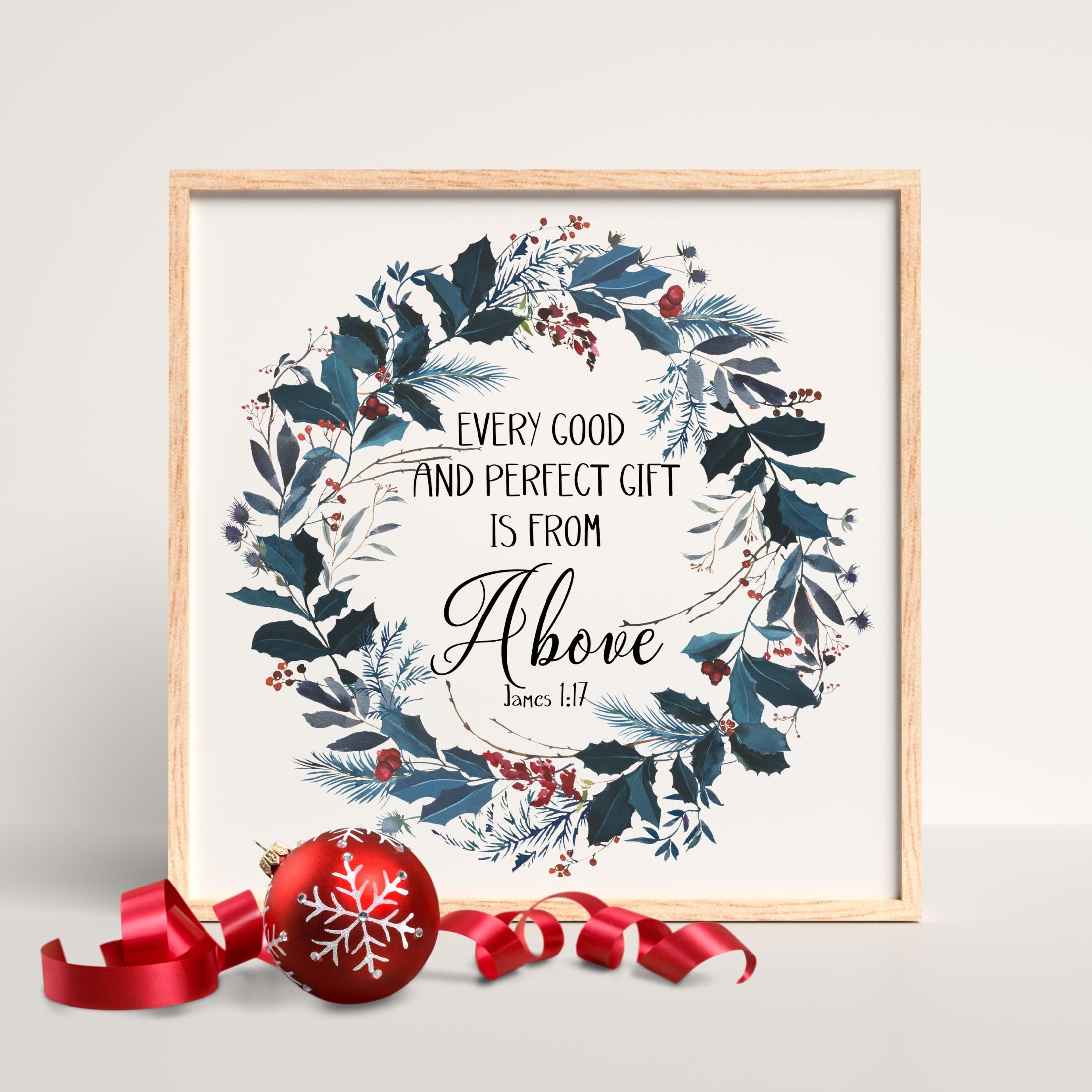 Christmas Printable Bible Verse Wall Art, Every Good and Perfect Gift ...