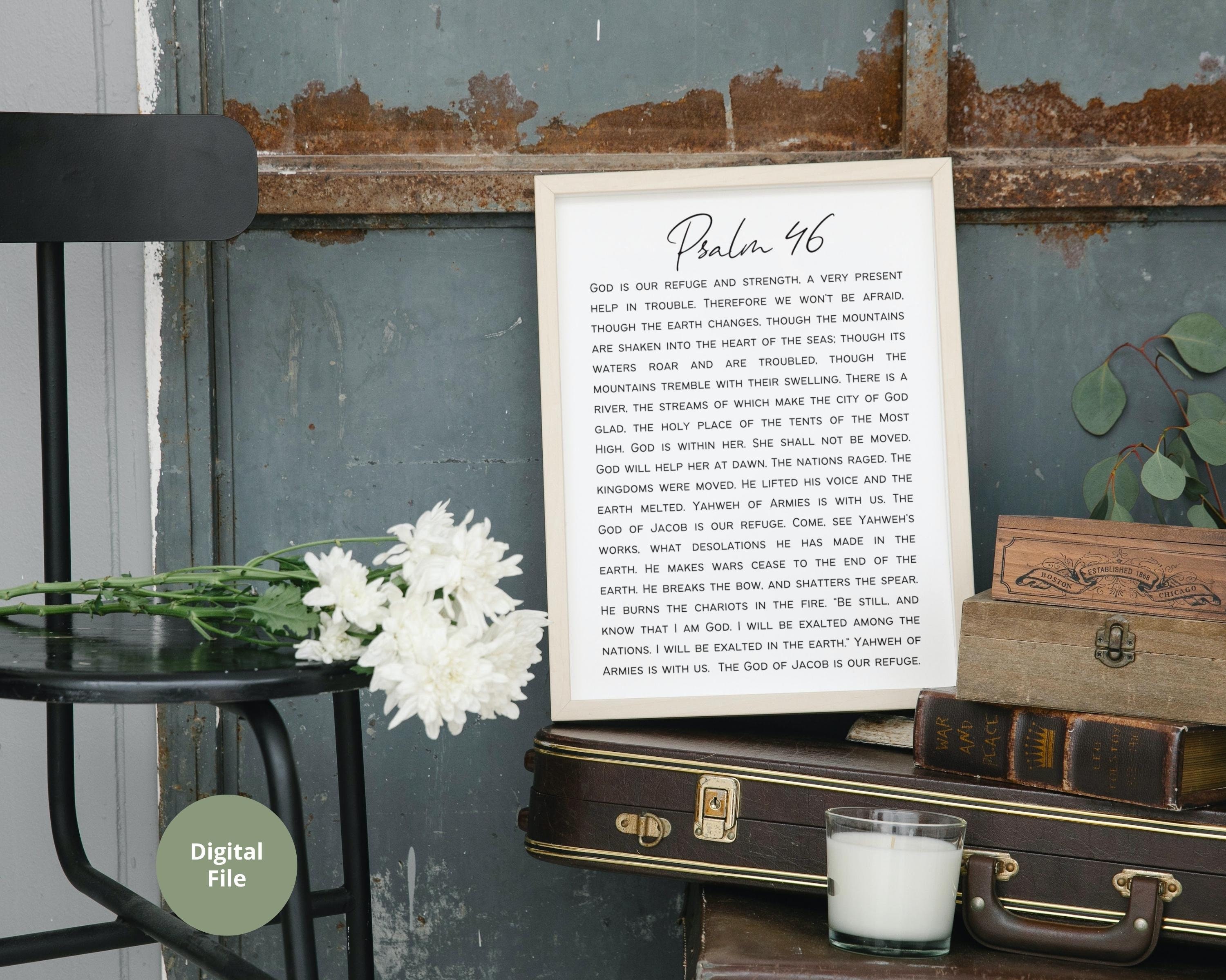 Psalm 46 Bible Printable, Wall Art Printable, Christian Decor ...
