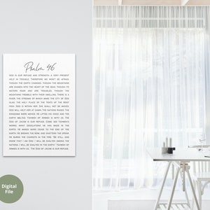 Psalm 46 Bible Printable, Wall Art Printable, Christian Decor ...