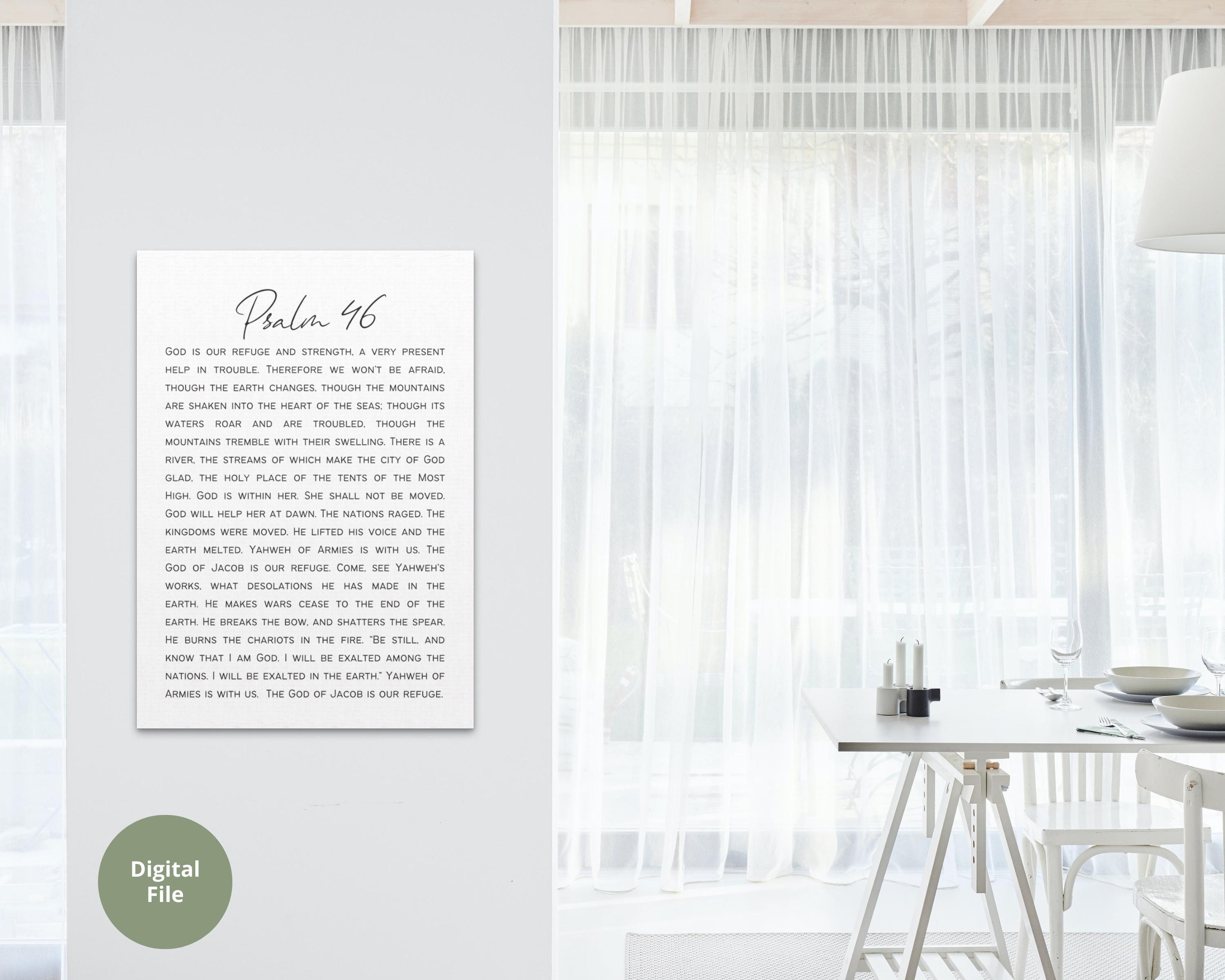 Psalm 46 Bible Printable, Wall Art Printable, Christian Decor ...