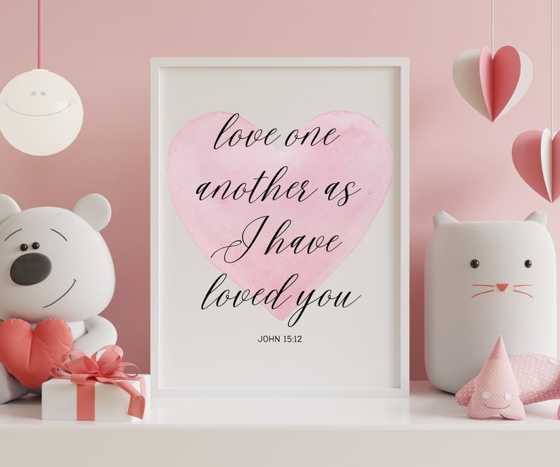 Love Bible Verse Printable, Valentine Scripture Wall Art Printable ...