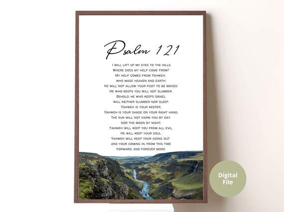 Psalm 121 Bible Printable Wall Art Printable Christian - Etsy