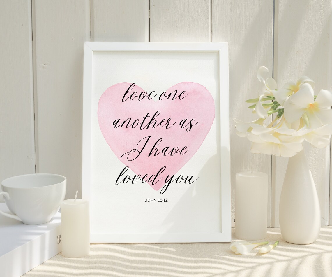 Love Bible Verse Printable, Valentine Scripture Wall Art Printable ...