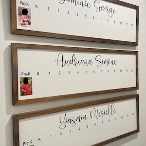 Letrero personalizado para exhibir fotos escolares de preescolar a 12.º grado - Letrero de años escolares