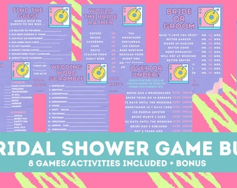 90s Bridal Shower Game BUNDLE - 8 Games + Bonus Activity Included