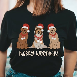 Merry Woofmas/ Christmas Santa Dog Shirt/ Custom Christmas Puppy Sweatshirt/ Personalized Christmas Tee/