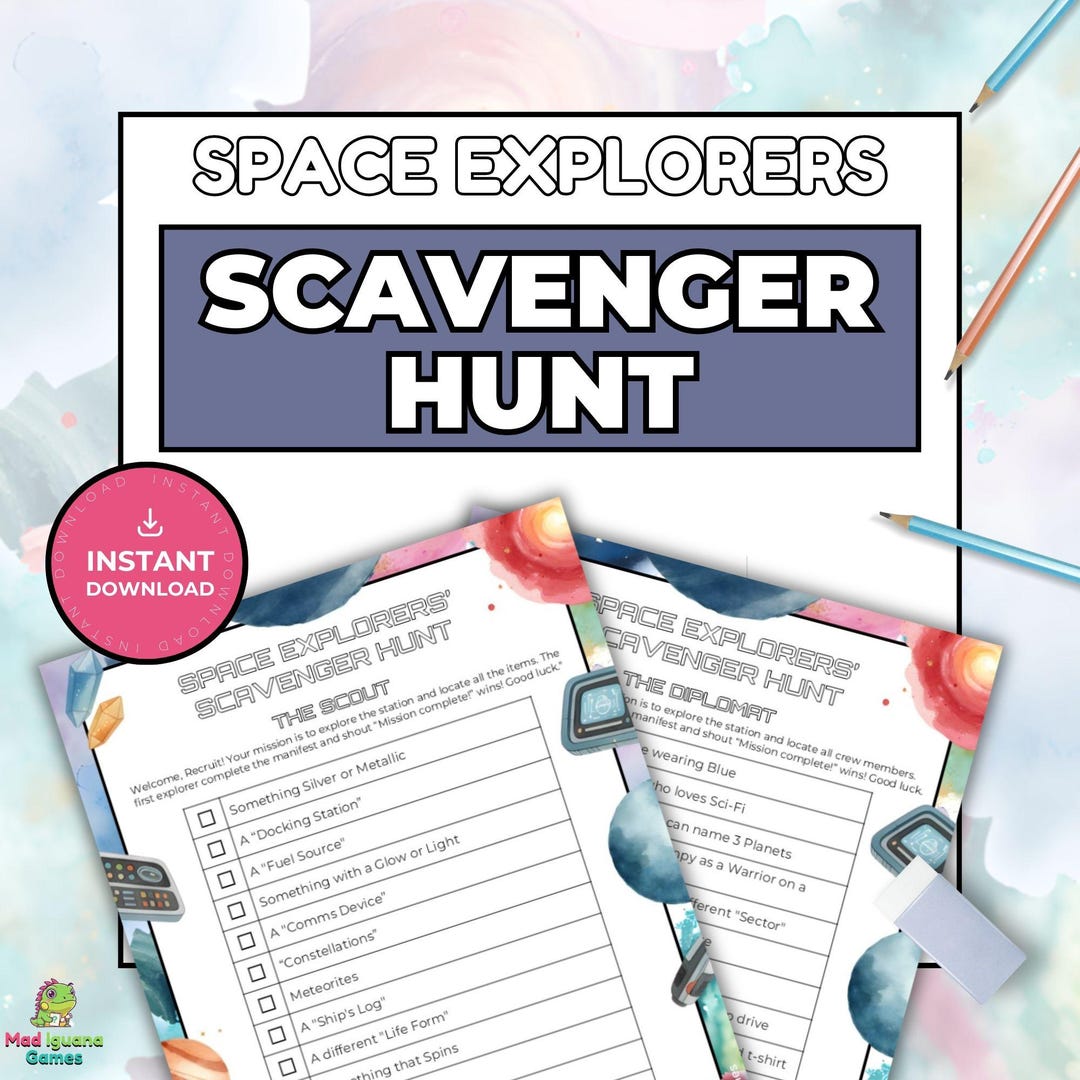 Space Explorer Scavenger Hunt for Adults and Teens, Printable House ...