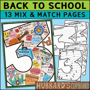 Back to School Activities - BTS Bulletin Board - 3rd Grade All About Me Printable, Worksheet, & Poster - Get to Know You - First Week