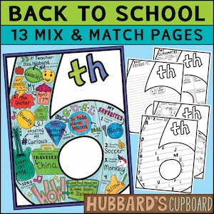 Back to School Activities - BTS Bulletin Board - 6th Grade All About Me Printable, Worksheet, & Poster - Get to Know You - First Week