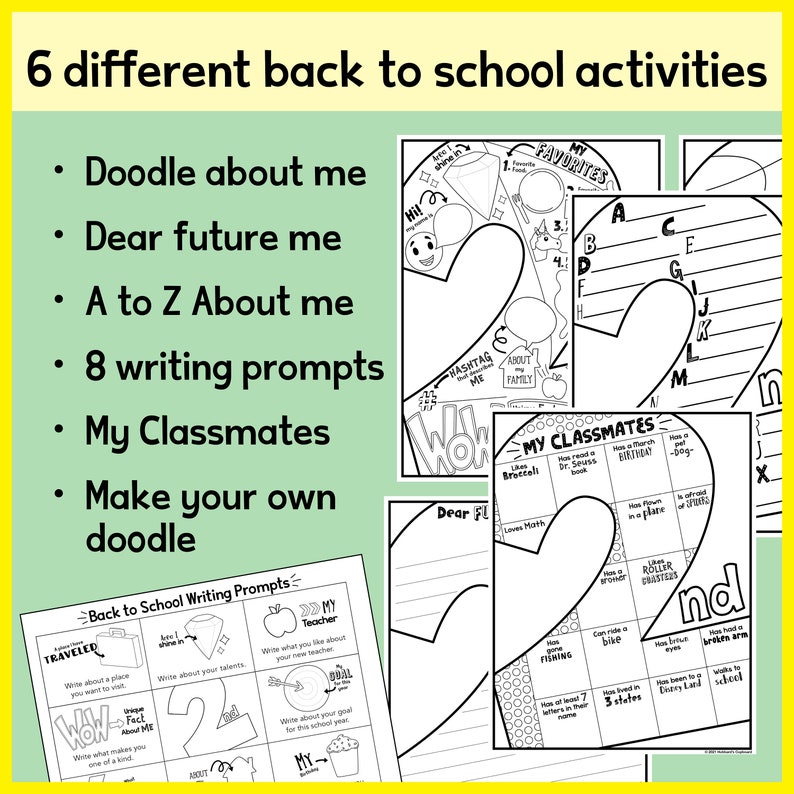 Back to School Activities - BTS Bulletin Board - 2nd Grade All About Me ...