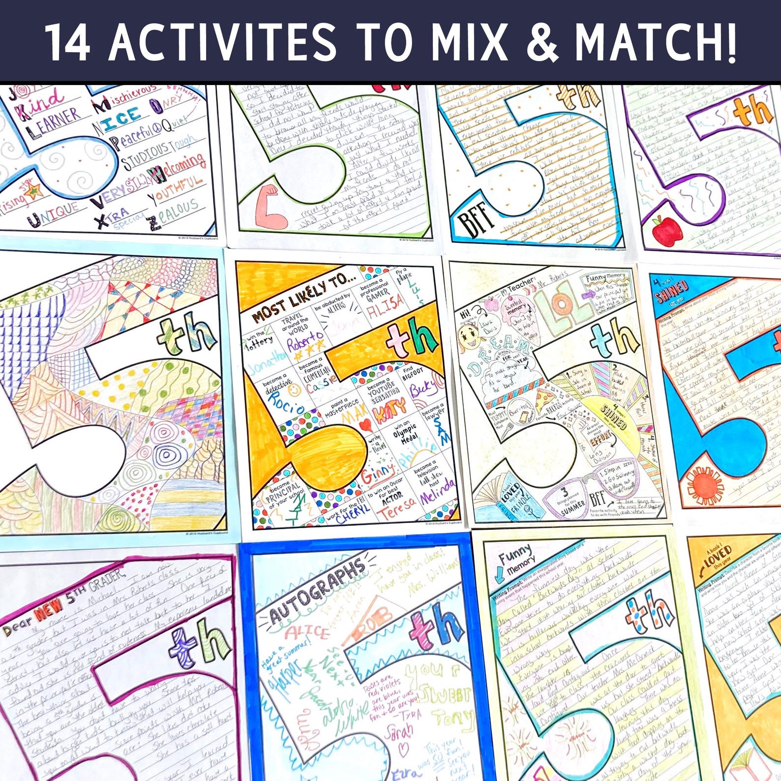 Last Week of School Activity - 5th Grade End of Year Memory Book ...