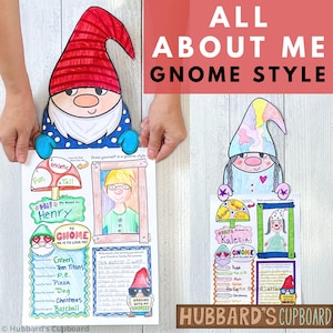 Gnome All About Me Worksheet, & Poster - Back to School Activities - Welcome Back to School Bulletin Board - Get to Know You - First Week