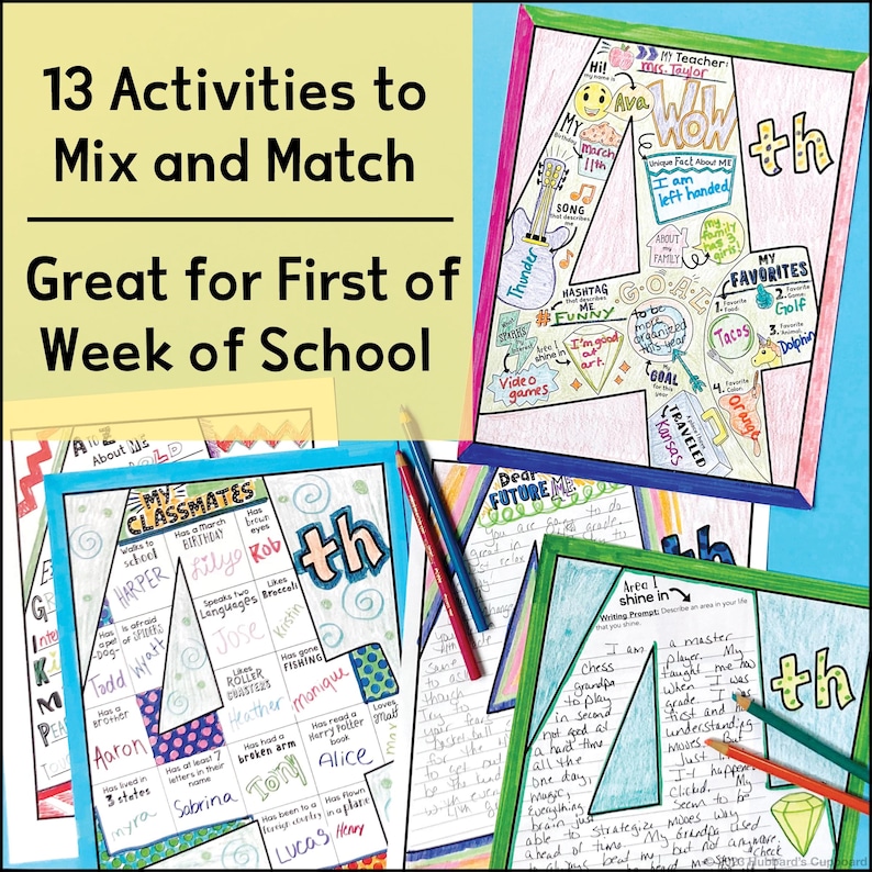 Back to School Activities - BTS Bulletin Board - 4th Grade All About Me ...