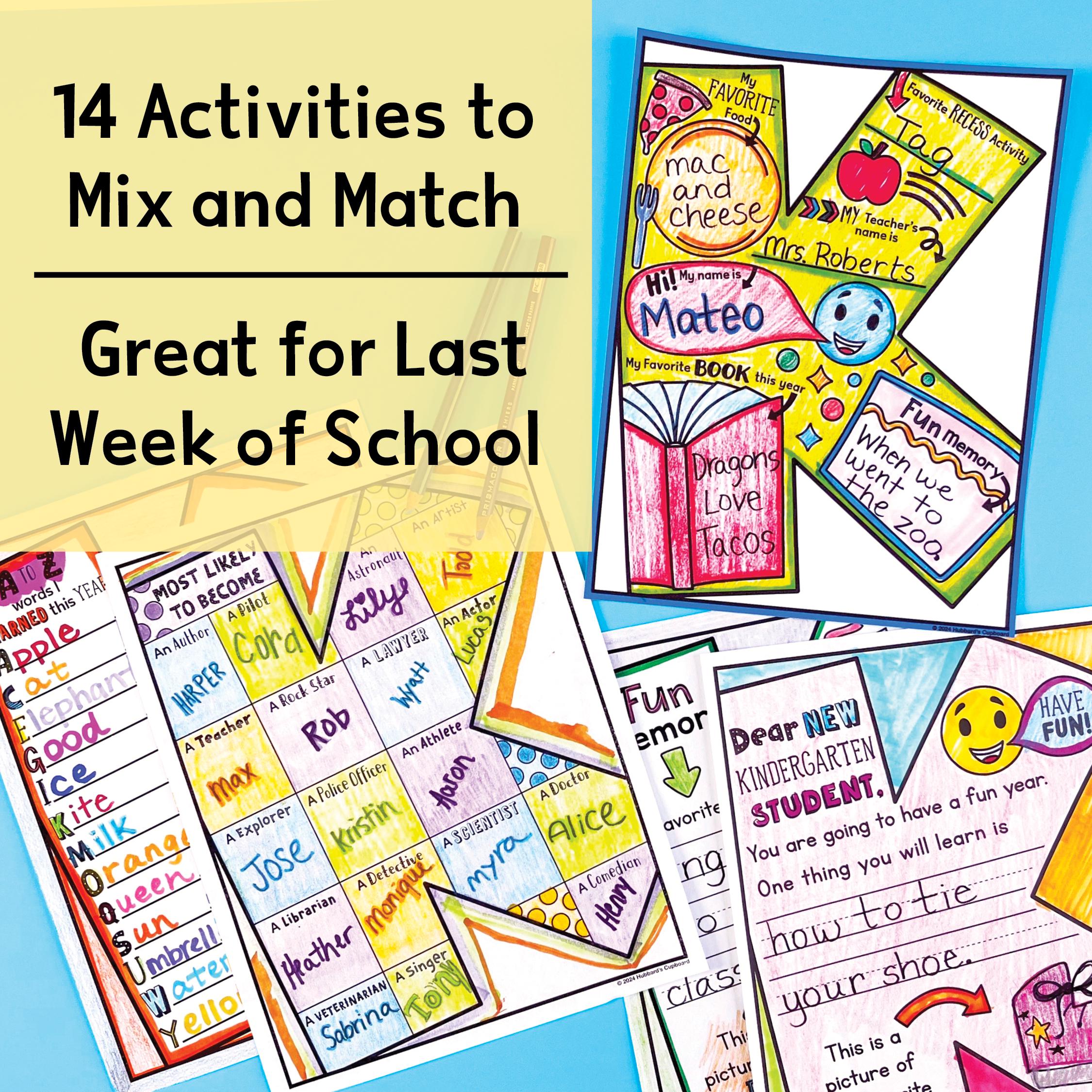 Kindergarten End of Year Memory Book - Last Week or Day of School ...