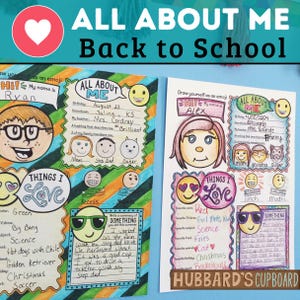 Emoji All About Me Worksheet, & Poster - Back to School Activities - Welcome Back to School Bulletin Board - Get to Know You - First Week