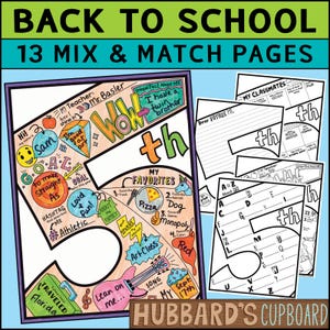 Terug naar schoolactiviteiten - BTS-prikbord - 5e leerjaar Alles over mij afdrukbaar, werkblad en poster - kennismaking - eerste week