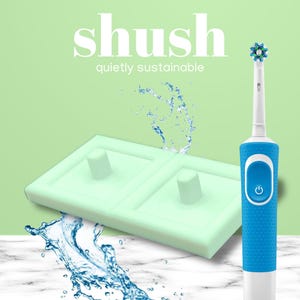 Electric Toothbrush Stand For Major Brand with Square Drip Tray (Baby Green, Double)