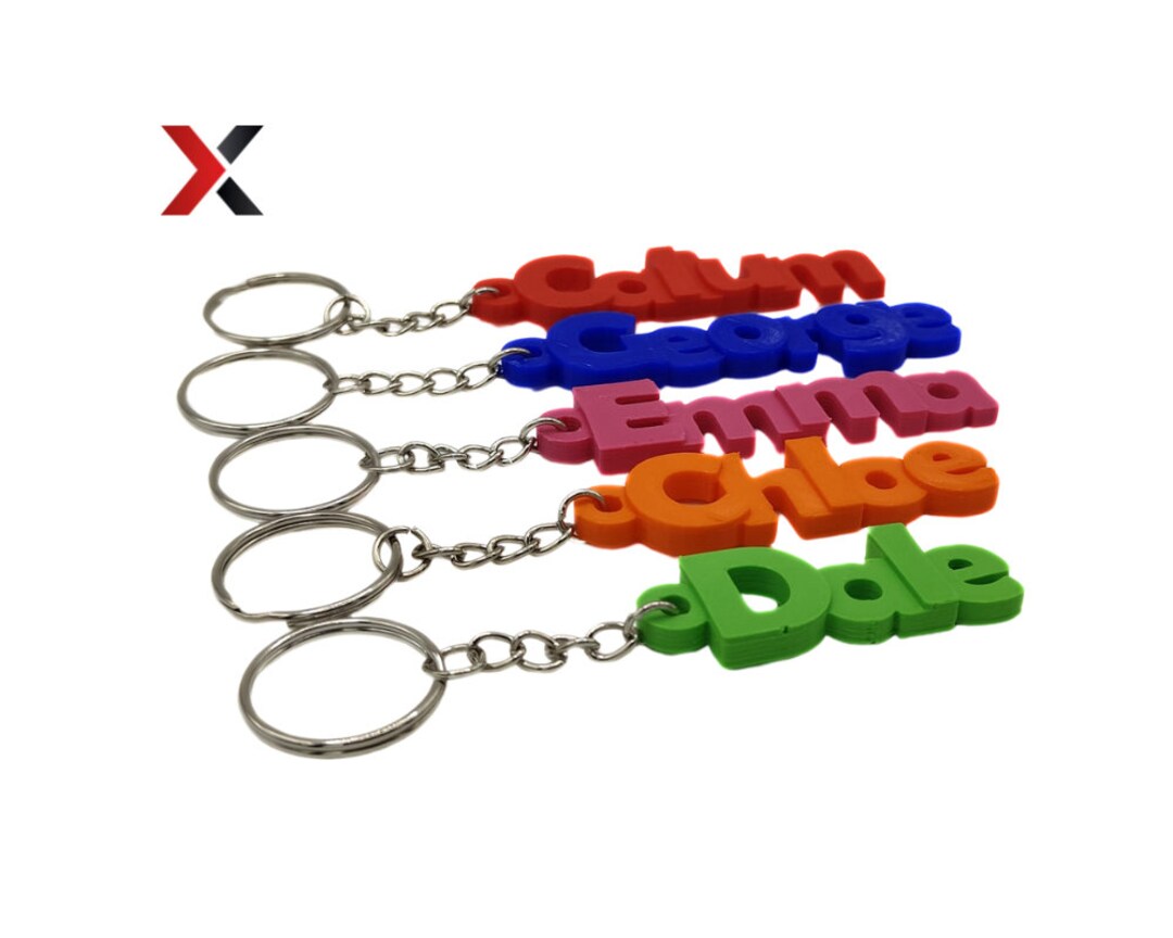 Personalised Keyring Custom Keychain Name Tag School Bag Tag Zipper