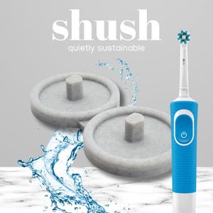 Electric Toothbrush Stand For Major Brand with Circle Drip Tray (Marble, Double)