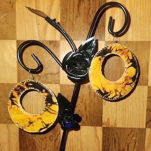 Small Donut African Leather Earrings