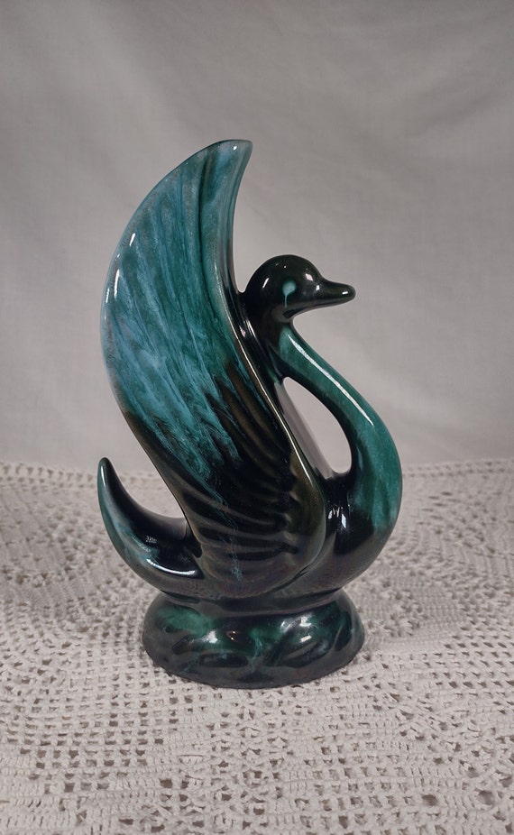 Blue Mountain Pottery Swan Vase Etsy