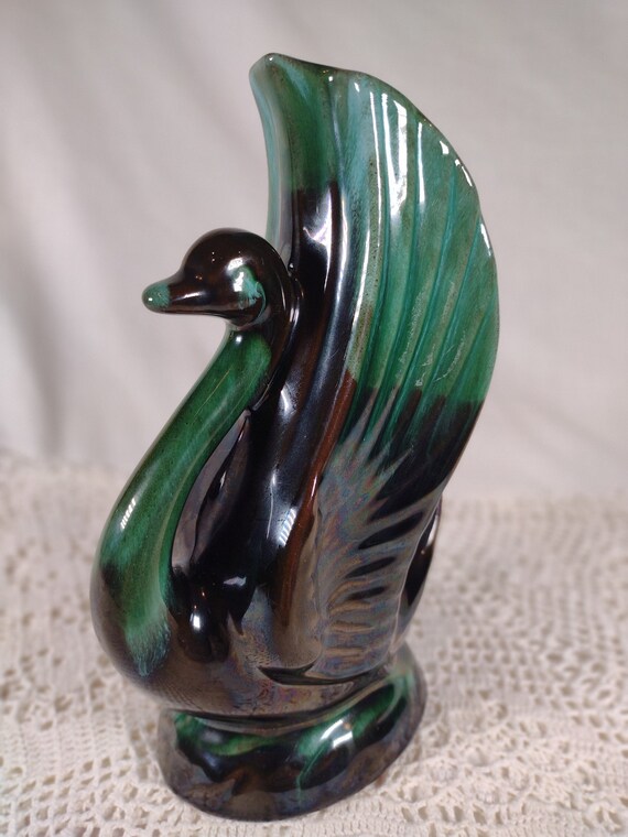 Blue Mountain Pottery Swan Vase Etsy