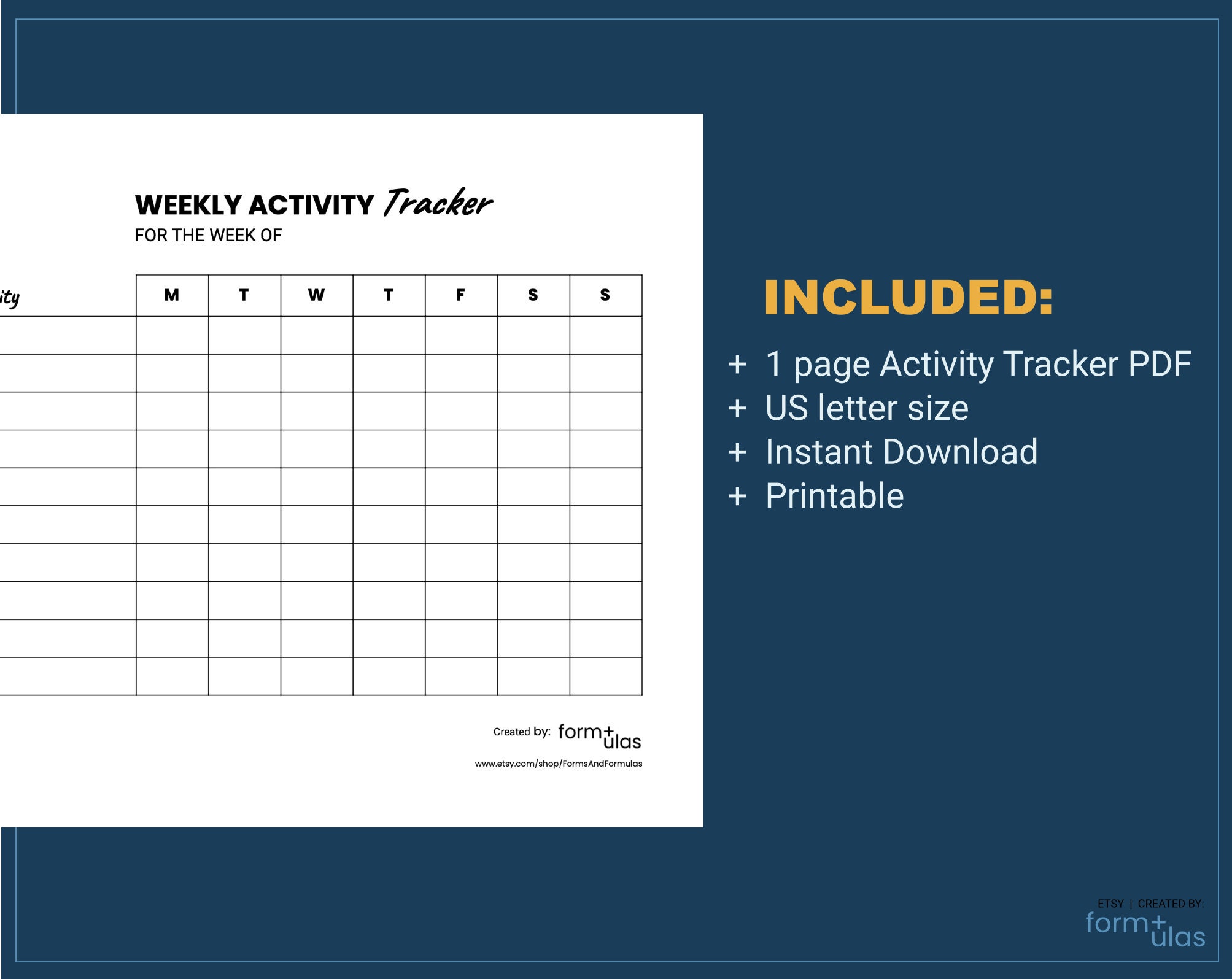 Activity Tracking Written Printable Weekly Activity Tracker, Daily Habit Tracking, Track Routines ...
