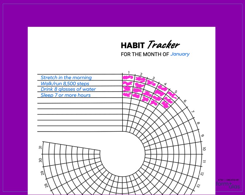 Printable Habit Tracker, Monthly Activity Tracking, Track Routines ...