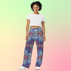 Unisex Wide-Leg Trippy Swirl Pants