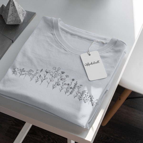 T-shirt with floral pattern for women | Women's Shirt Blumenwiese | white