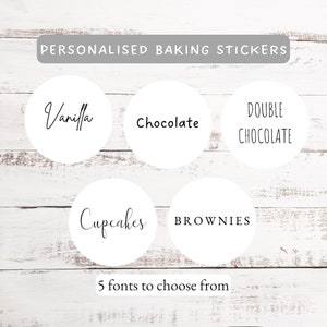 Personalised flavour stickers baking business gift stationery packaging stickers