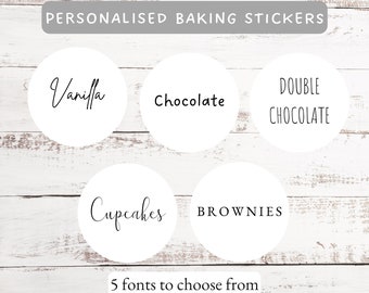 Personalised flavour stickers baking business gift stationery packaging stickers