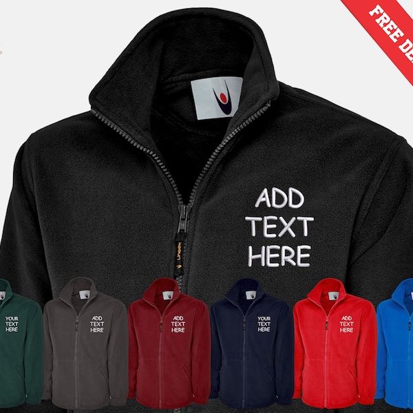 Custom Logo Fleece Jacket Etsy