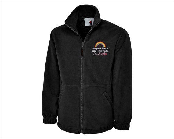 Personalised Student Nurse Fleece Jacket Custom Text Rainbow
