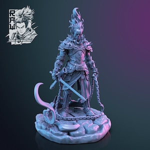 Furio Dvorga Cursed Knight 3D miniature Ronin Arts Workshop Dark Fantasy Dungeons D&D Pathfinder RPG image 1