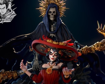Countess Florentina - Dia de Muertos Catrina+Reaper 3D miniature